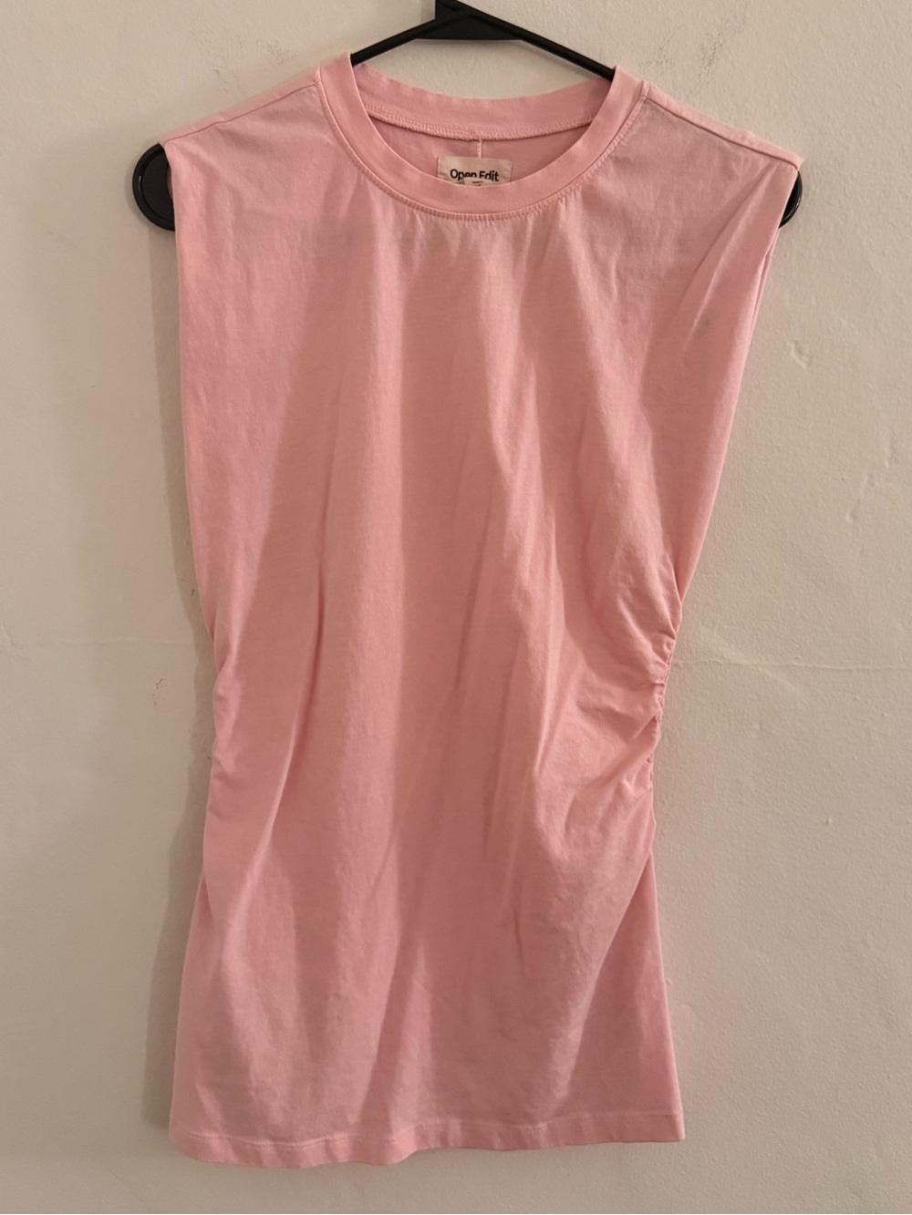 Open Edit Pink Sleeveless Ruched Side Tank Top